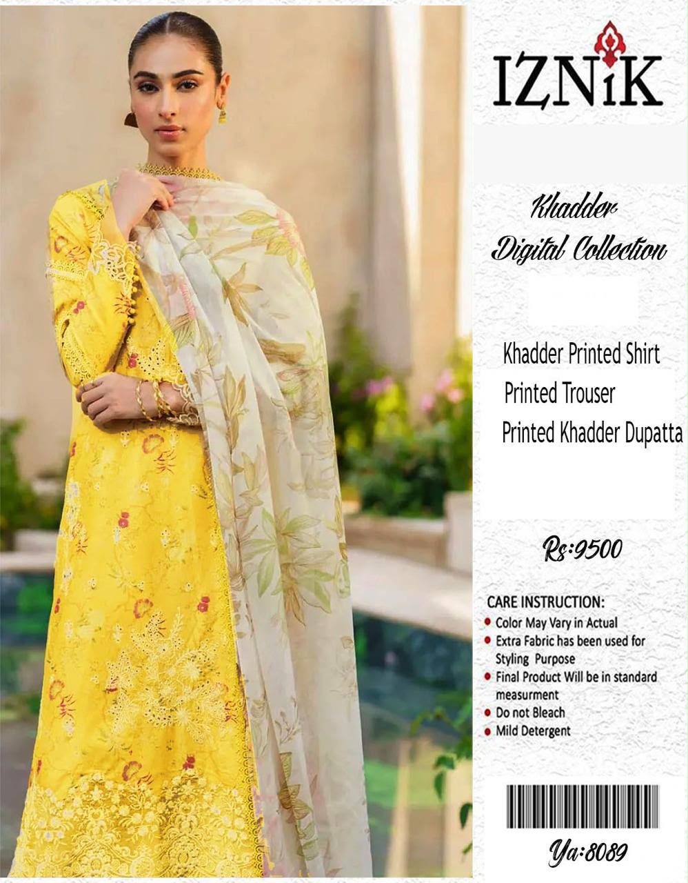 Indian Booti Dhanak Embroidered 3PC Suit - DESIGN 02