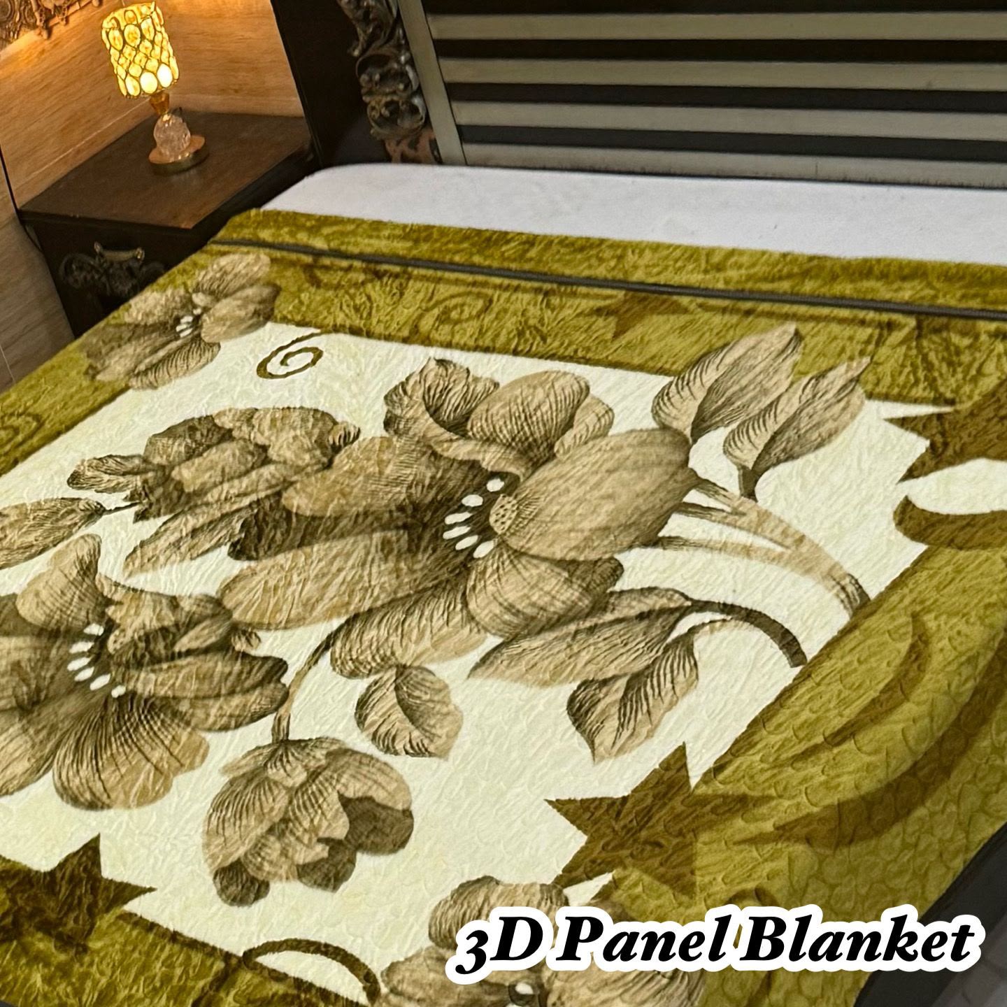 Irani Four Border 3D Panel Embossed Blanket Double Bed - Design 07