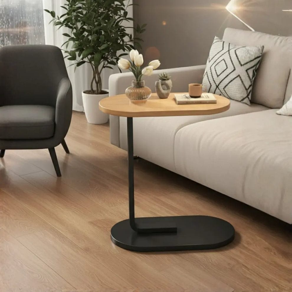 C Shaped Oval Sofa Side Table