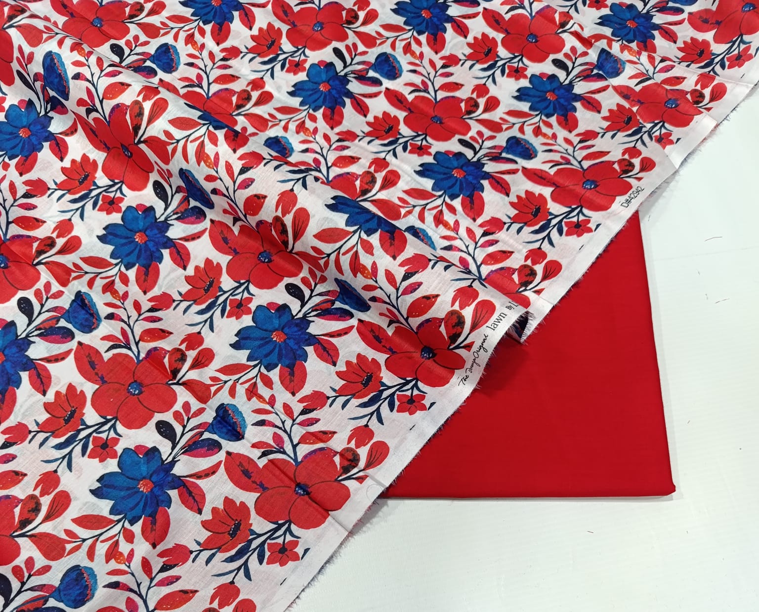 BONANZA 2PC LAWN SUMMER COLLECTION - WHITE RED FLORAL