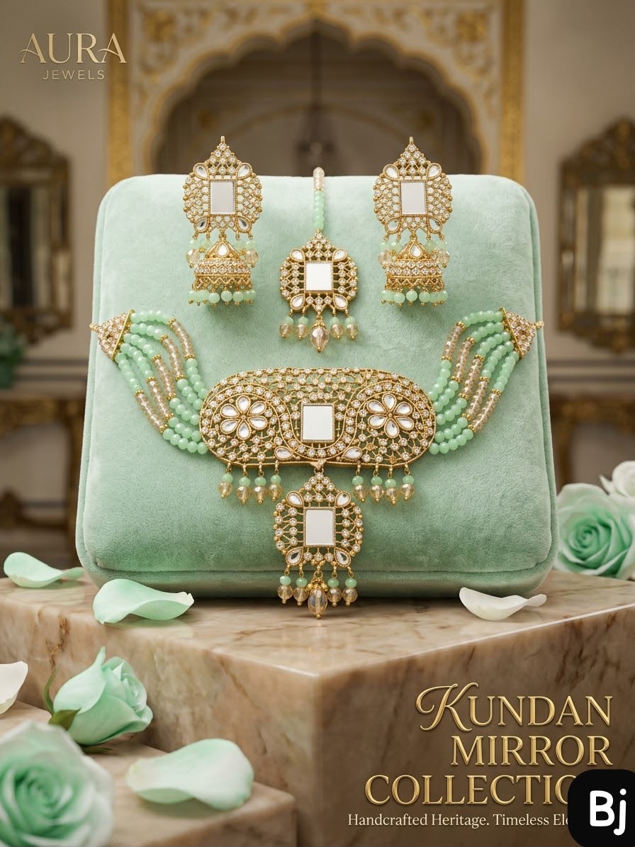 Kundan Choker Set with Earrings and Tika - DESIGN 03