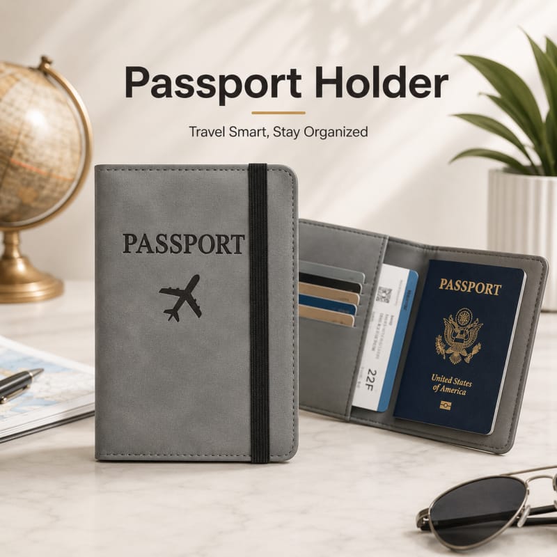 PU Leather Passport Holder Travel Wallet