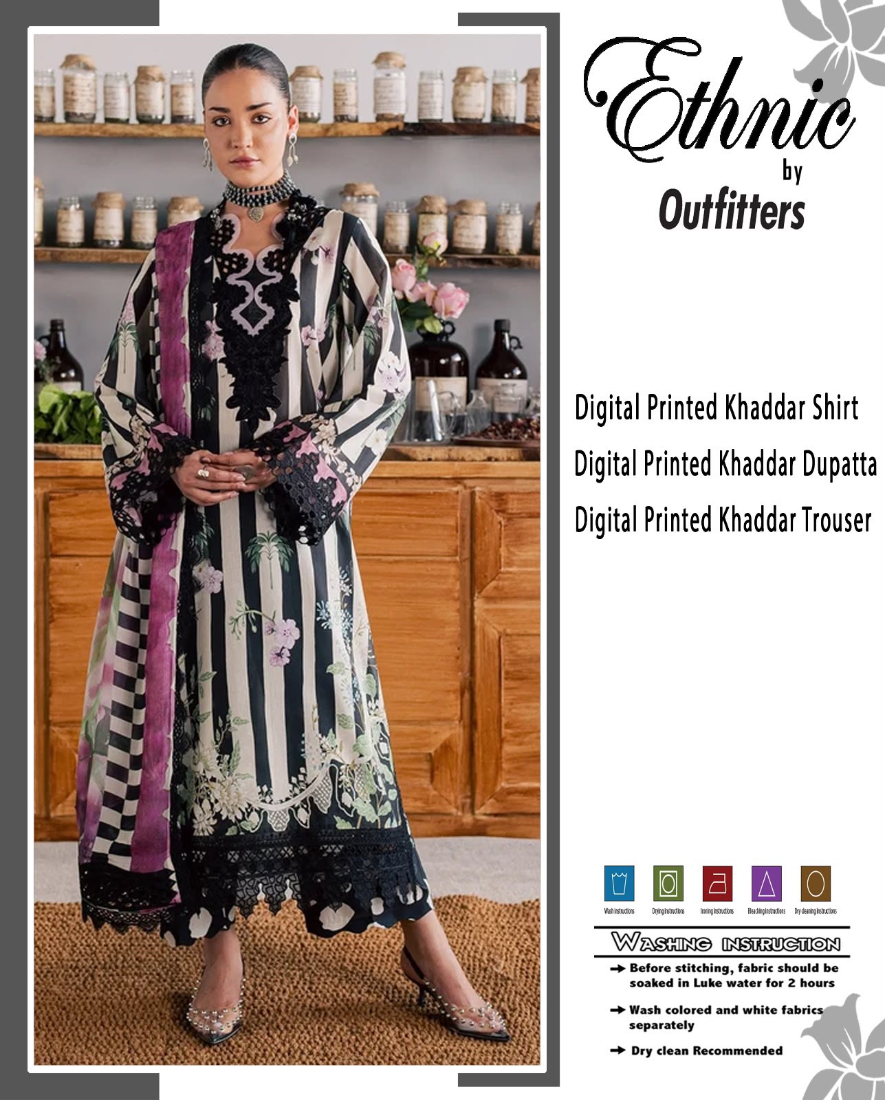 Ethnic Khaddar Printed 3PC Suit - DESIGN 05