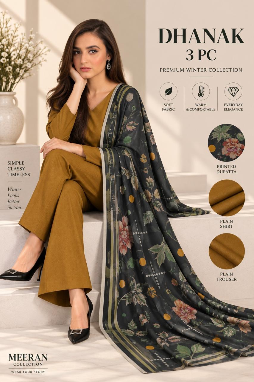 DHANAK MARINA 3PC COLLECTION - MUSTARD BLACK