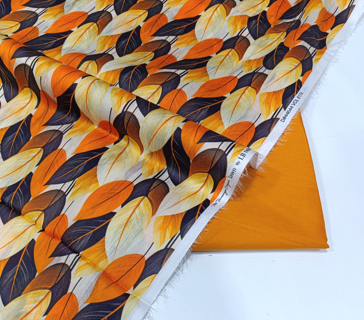 BONANZA 2PC LAWN SUMMER COLLECTION - ORANGE LEAF