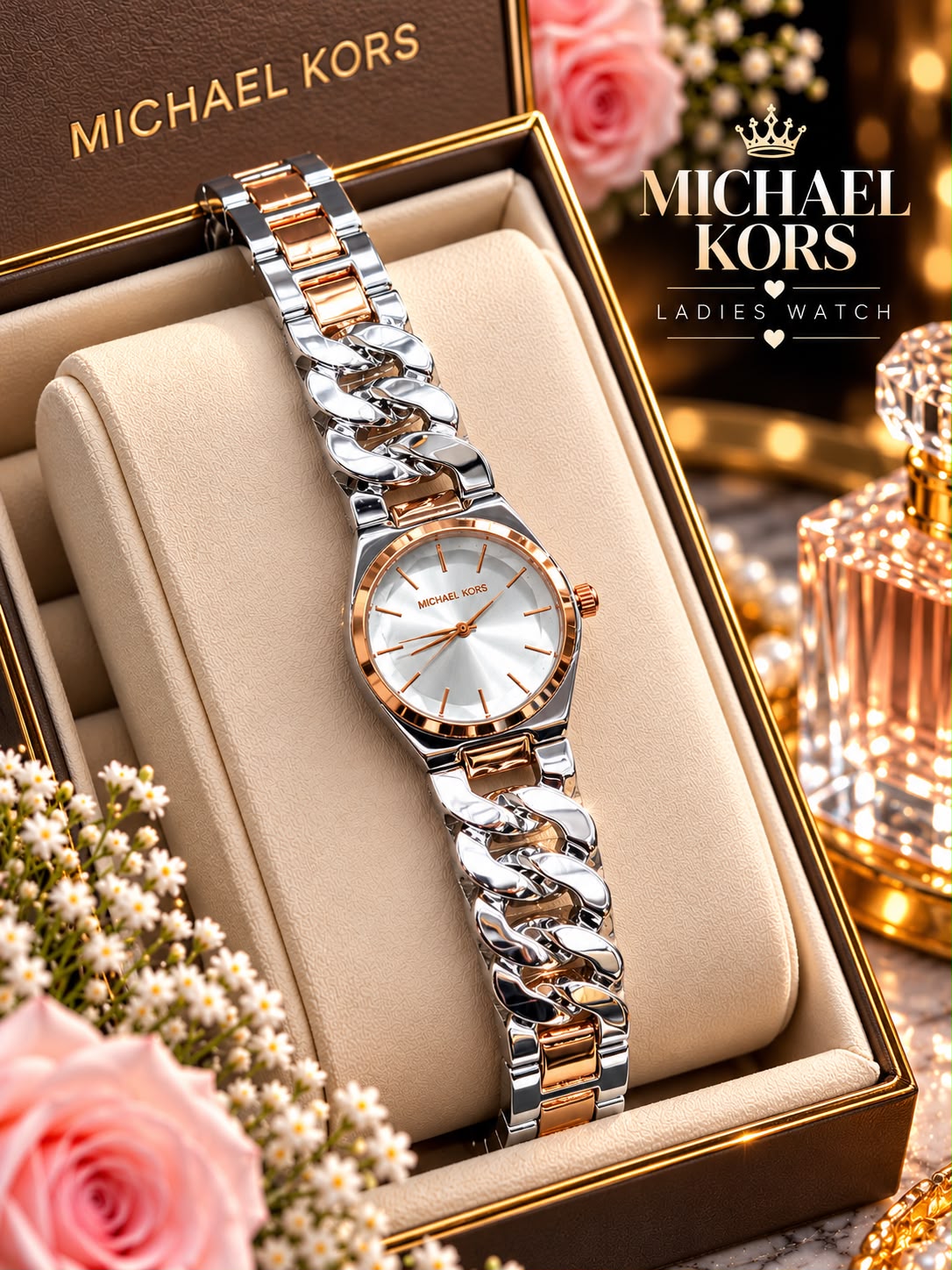 Michael Kors Ladies Chain Watch - DESIGN 01