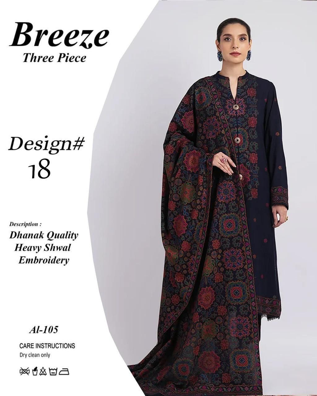 Bareeza AL 831 Dhanak Heavy Embroidered 3pc - DESIGN 29