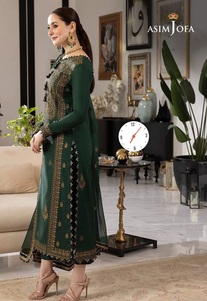 Asim Jofa Chiffon Embroidered 3PC Suit D#MD1432 - DESIGN 01
