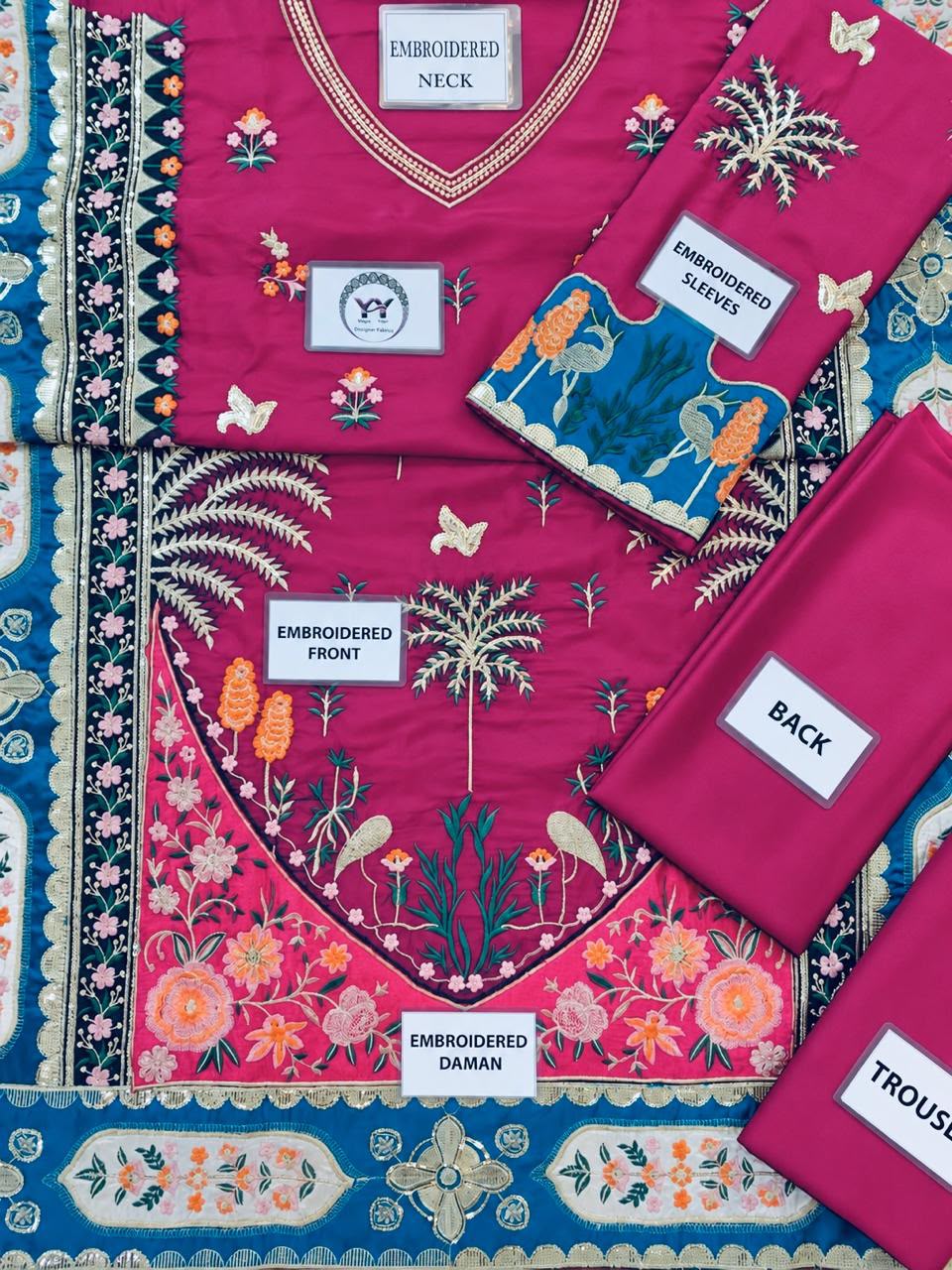 Ethnic Silk Embroidered Kaftan 2PC Suit - DESIGN 06