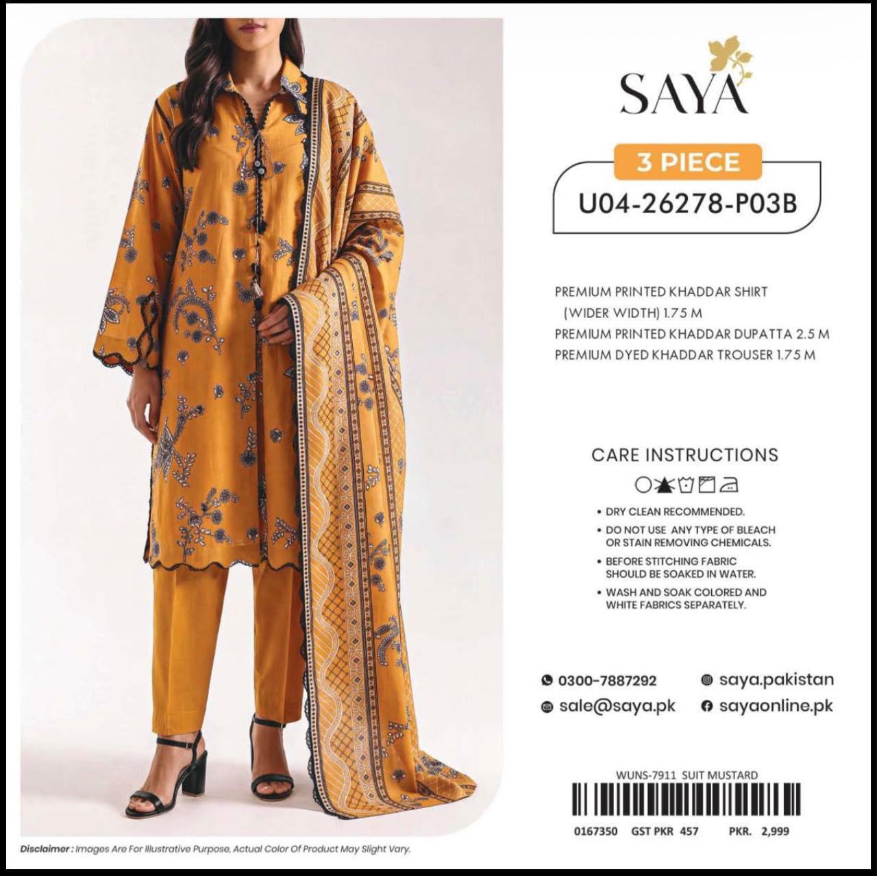 Azure Chiffon Unstitched Embroidered 3PC Suit - DESIGN 13