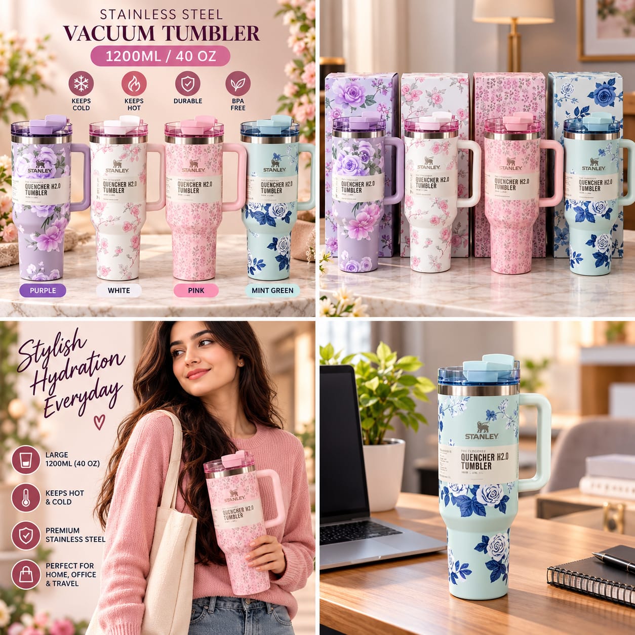 1200ml Stainless Steel Stanley Tumbler