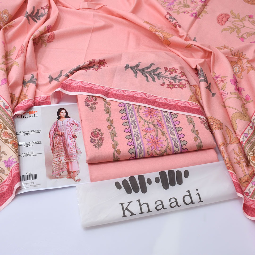 Khaadi Dhanak Digital Print 3pc Winter Suit - Design 04