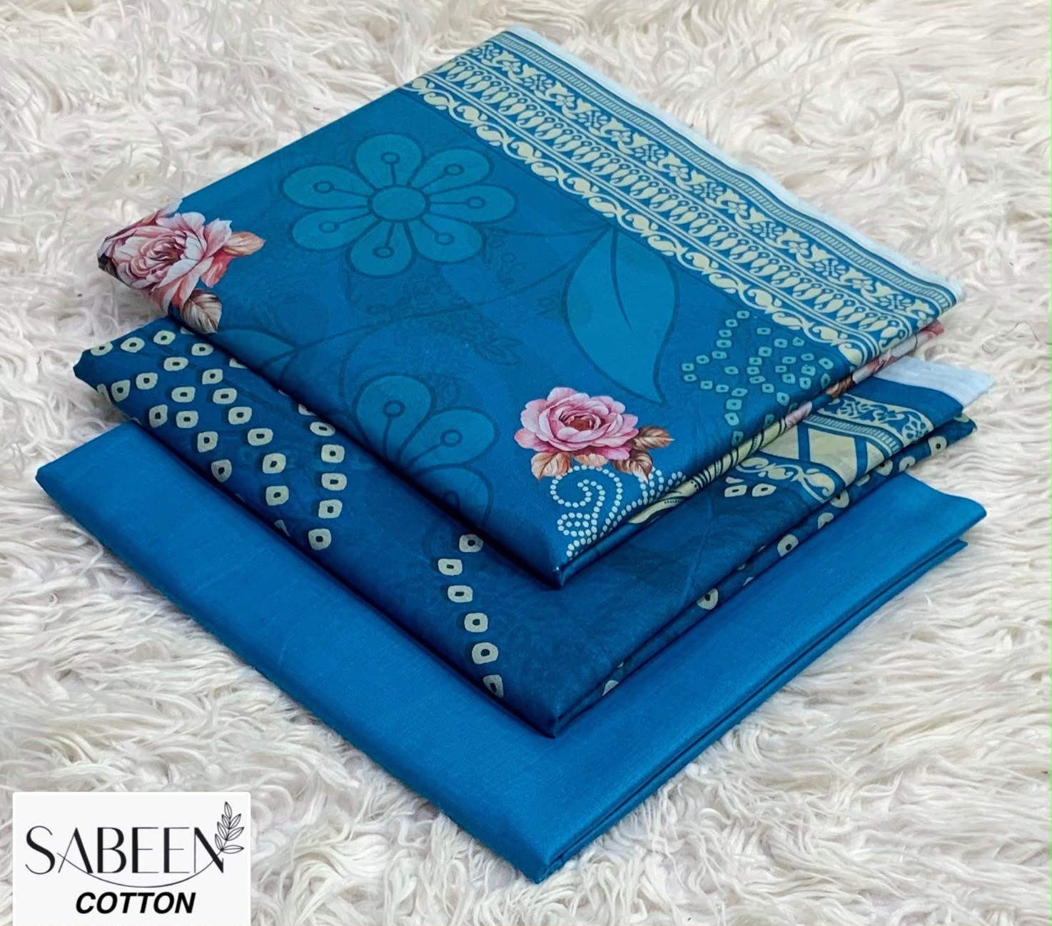 SABEEN COTTON ORIGINAL 3PC - TURQUOISE