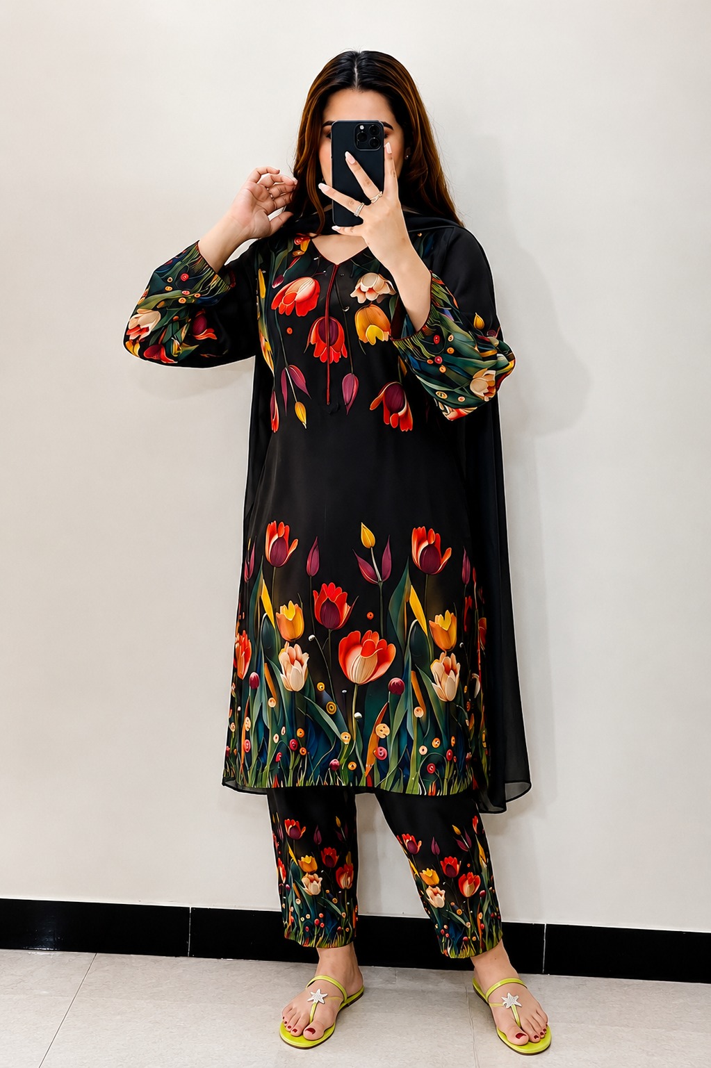 SHAMOOZ SILK DIGITAL PRINTED 3PC - DESIGN 35