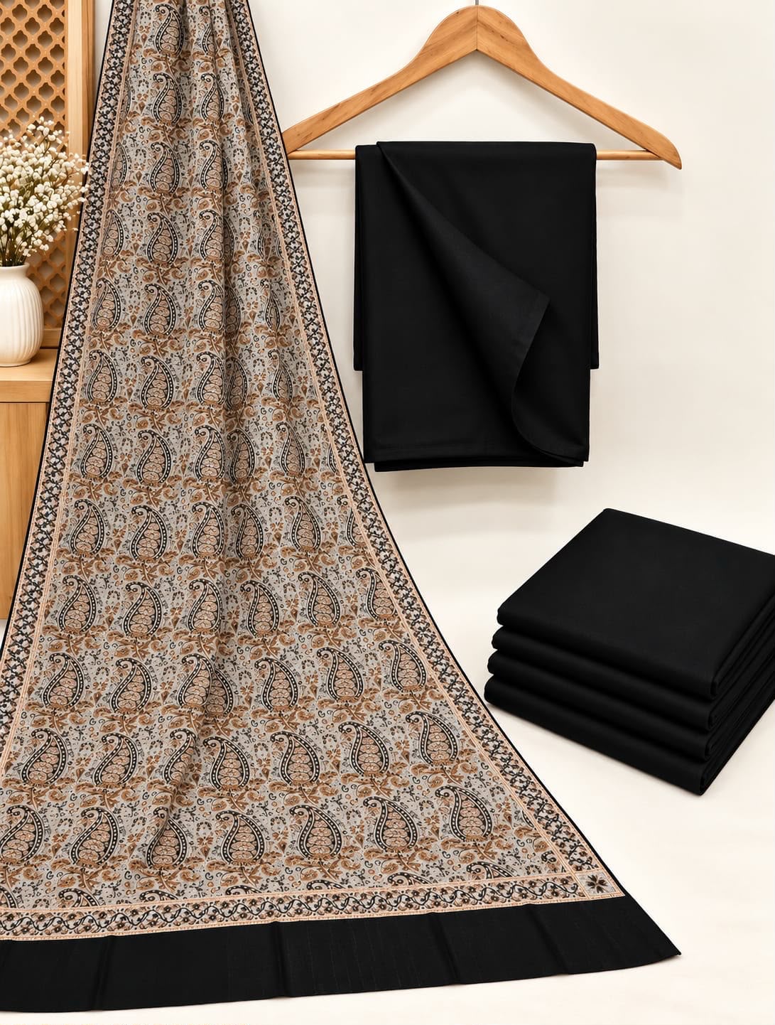 Dhanak 3PC Suit with Turkish Shawl - DESIGN 01