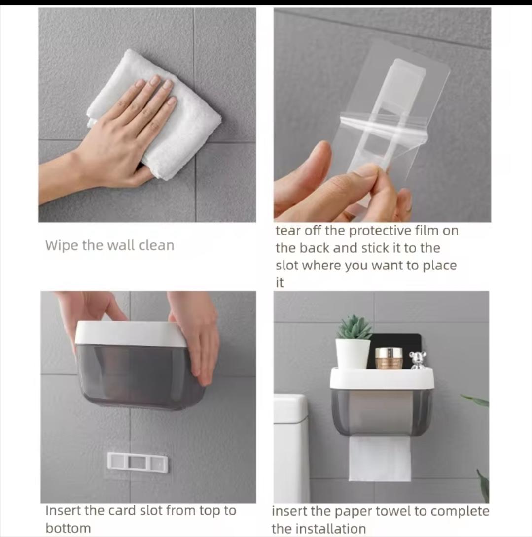 Waterproof No-Drill Toilet Paper Holder Rack - DESIGN 04