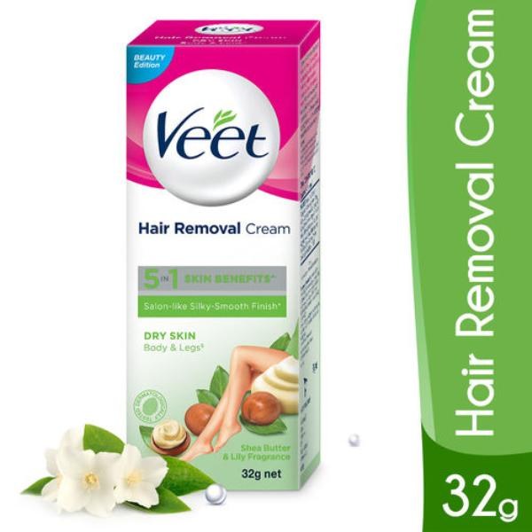 Veet Hair Removal Cream Dry Skin Green 32G Small Extra Free