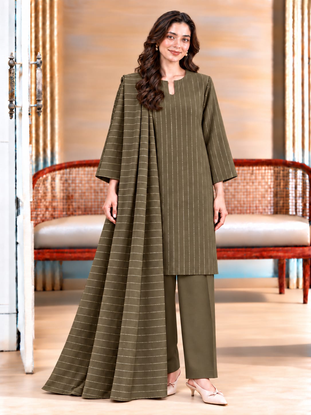 Bareeze Winter Dhanak Marina Velvet 3pc - DESIGN 03