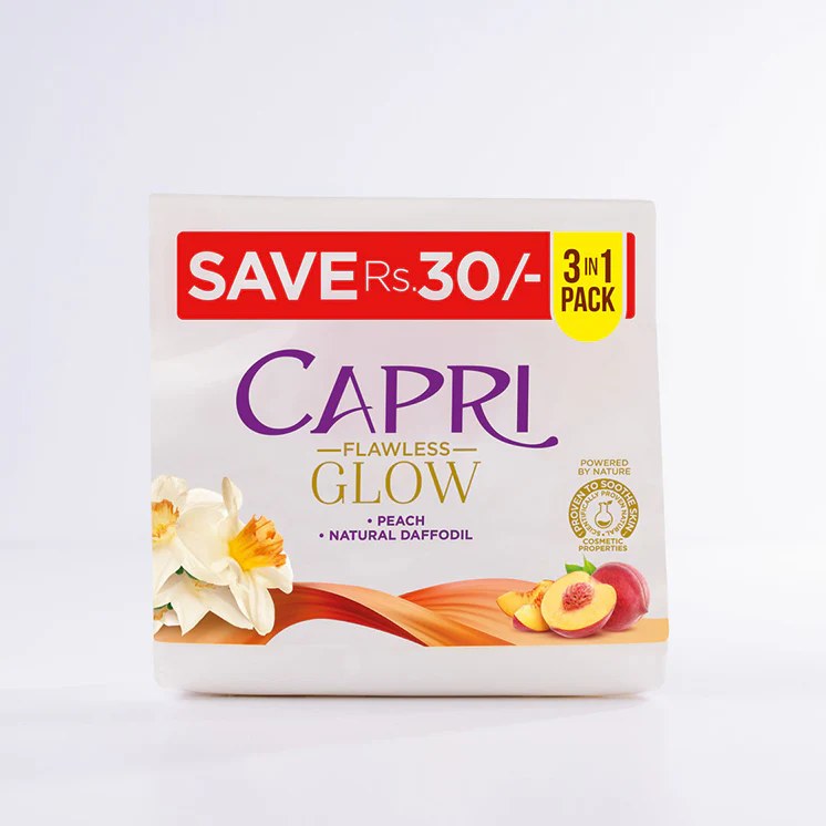 Capri Flawees Glow Soap 3 In 1 Bundle Pack Orange 150G