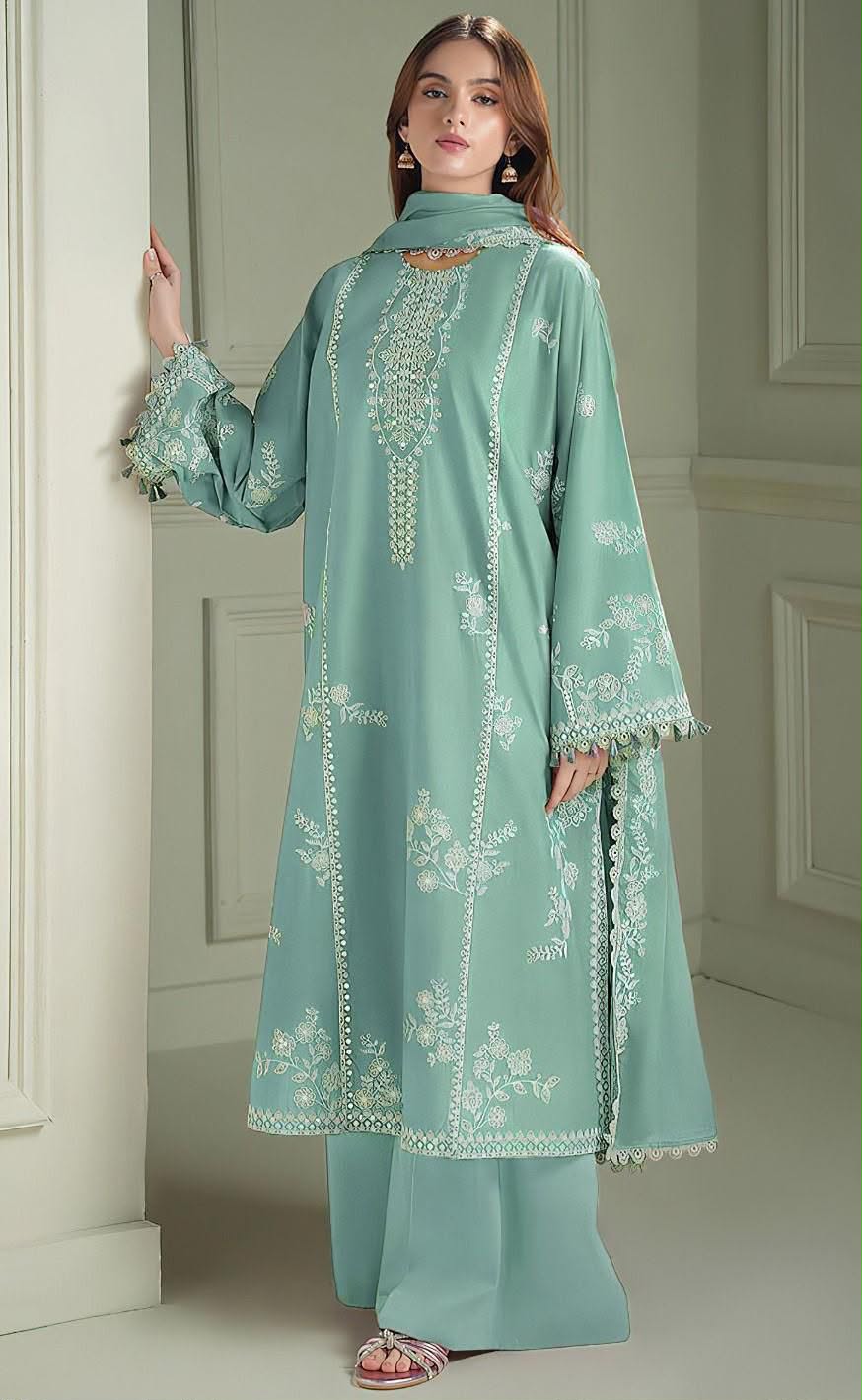 Cross Stitch Dhanak Embroidered 3PC Suit D#4122 - DESIGN 04