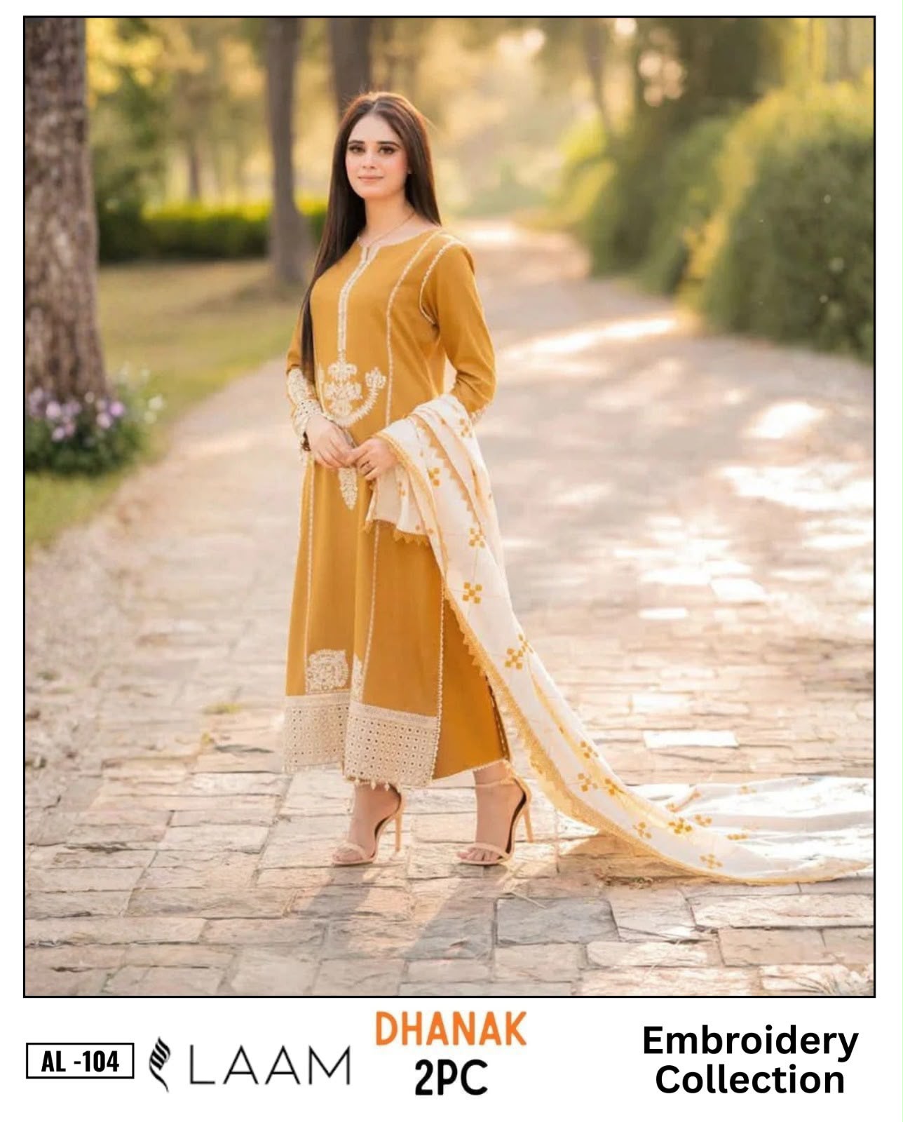 Zara Shah Dhanak Embroidered 3PC Suit D#AL841 - DESIGN 09