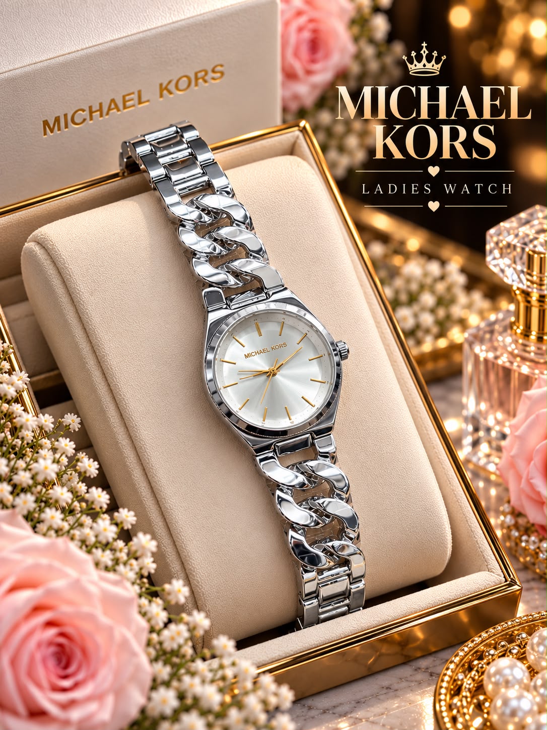 Michael Kors Ladies Chain Watch - DESIGN 04
